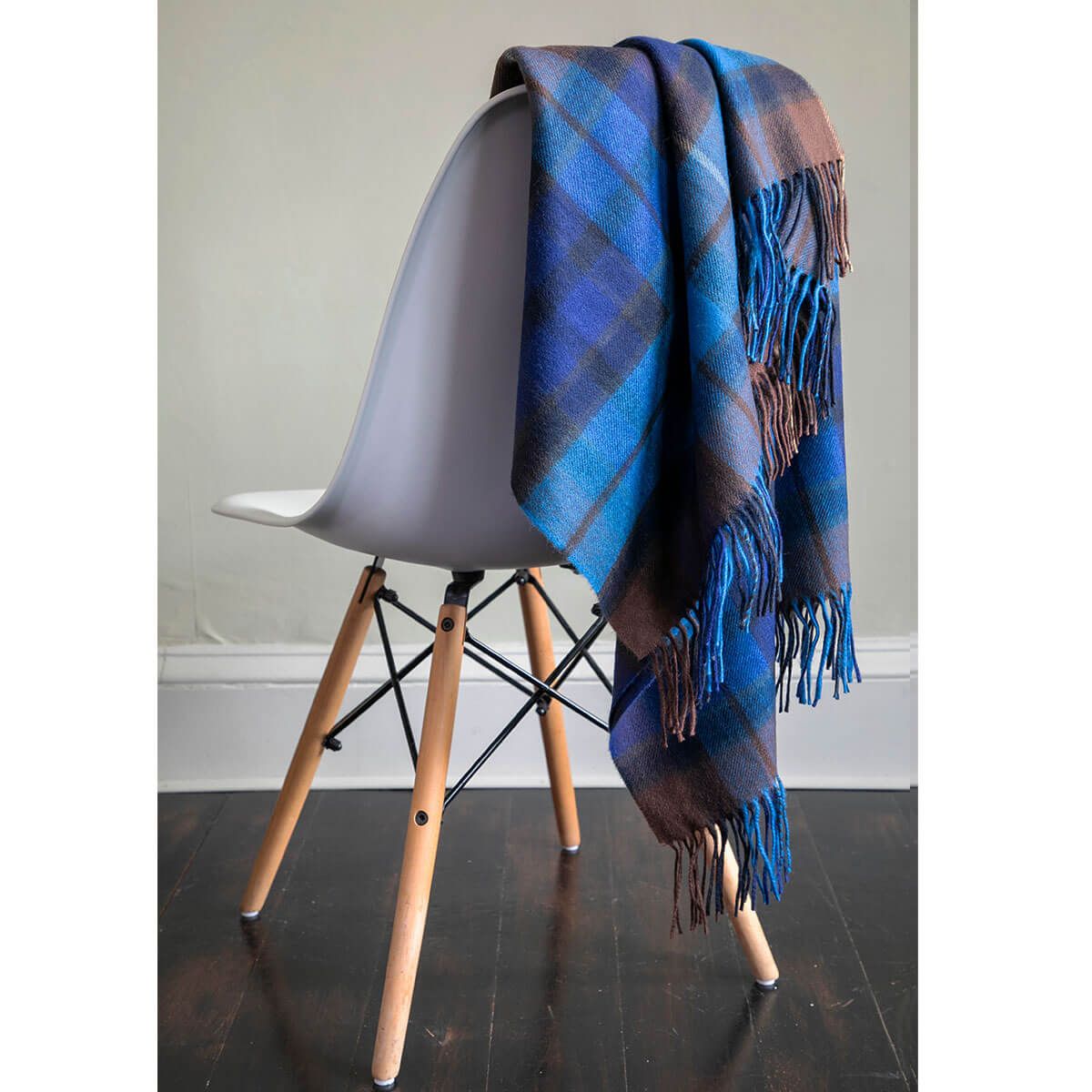 Buchanan Blue Tartan Lambswool Blanket