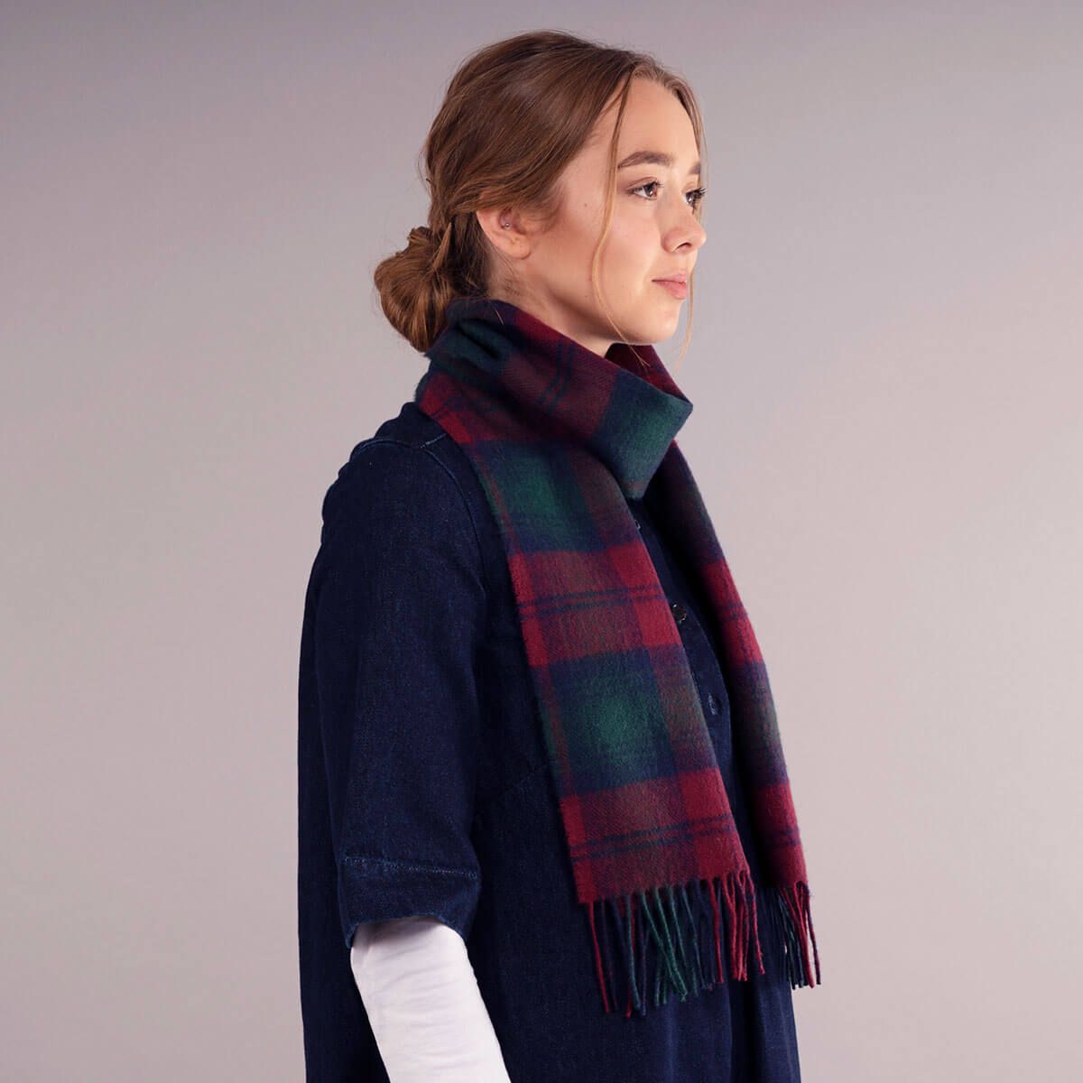 Lindsay Modern Tartan Lambswool Scarf