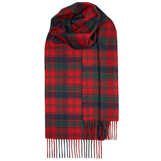 Robertson Red Modern Tartan Lambswool Scarf