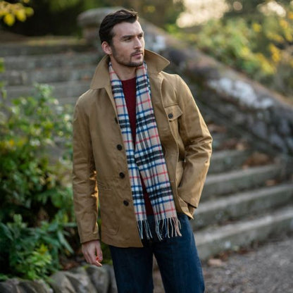 Thomson Camel Tartan Lambswool Scarf
